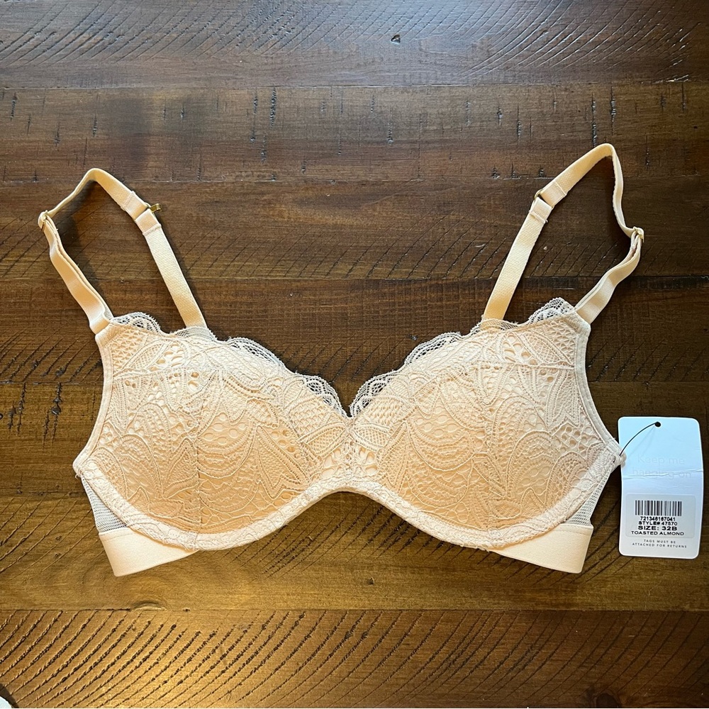 Lively Lace No Wire Push Up Bra Almond Nude